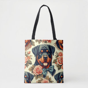 Retro Rottweiler Illustration Tasche