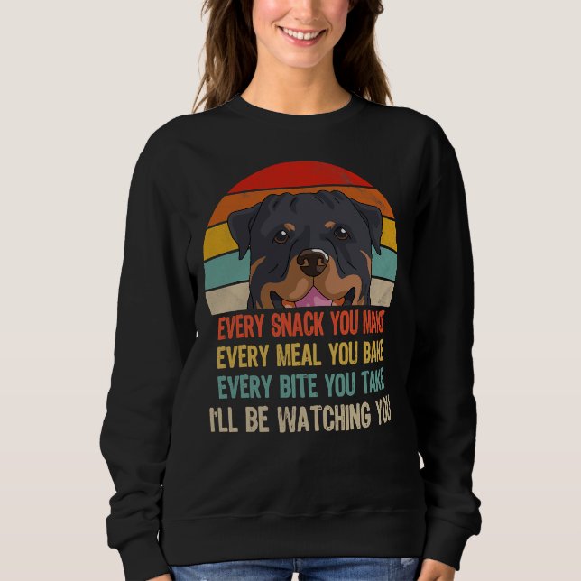 Retro Rottweiler jeden Snack, den Sie machen jede  Sweatshirt (Vorderseite)