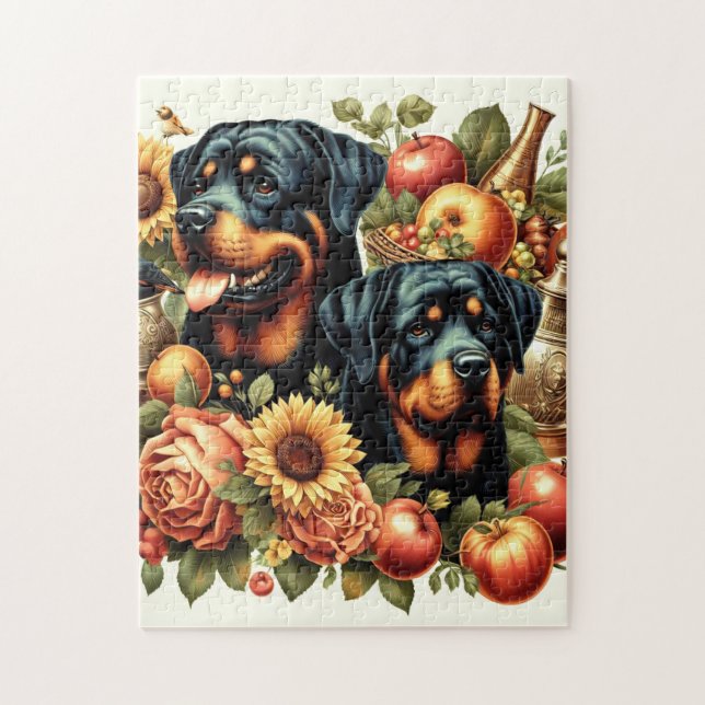 Retro Rottweiler Malerei (Vertikal)