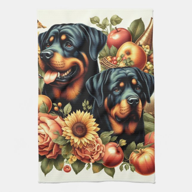 Retro Rottweiler Malerei Geschirrtuch (Vertikal)