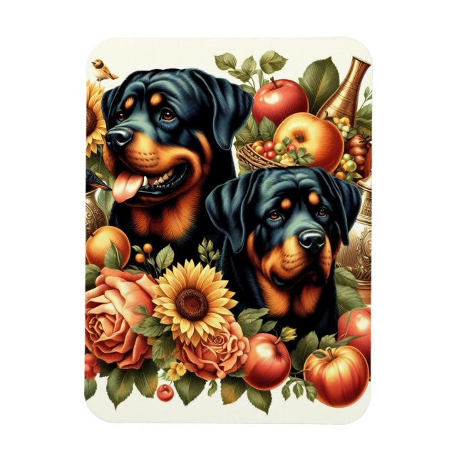 Retro Rottweiler Malerei Magnet (Vertikal)