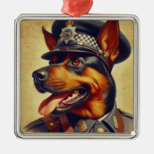 Retro Rottweiler Malerei Ornament Aus Metall