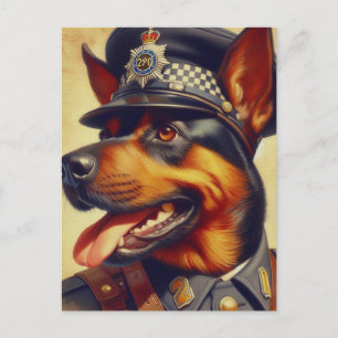 Retro Rottweiler Malerei Postkarte