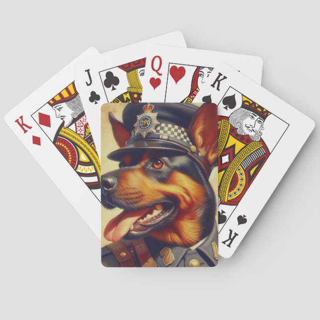 Retro Rottweiler Malerei Spielkarten (Rückseite)