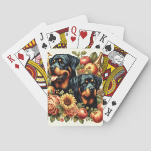 Retro Rottweiler Malerei Spielkarten