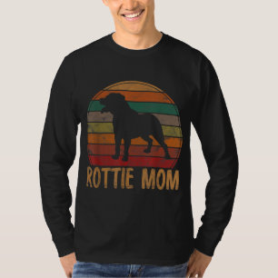 Retro Rottweiler Mama Geschenk Rott Hund Mutter He T-Shirt