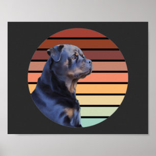 Retro Rottweiler Poster