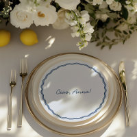 Retro Round Guest Name Platzkarte & Wedding Menu