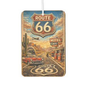 Retro Route 66 Americana-Szene-Straßendesign Autolufterfrischer