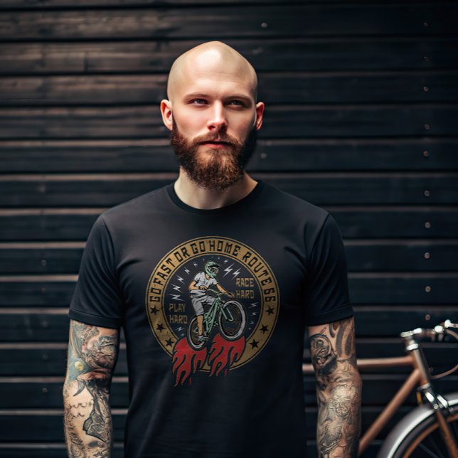 Retro Route 66 Bike Trail T-Shirt (Von Creator hochgeladen)