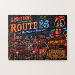 Retro Route 66 Urlaubs-Neon-Abenteuer