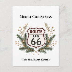 Retro Route 66 Urlaubs-Reisegruß personalisierbar Postkarte