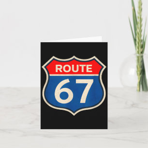 Retro Route 67 Meme Six Seven Aura Energie Nummer  Karte