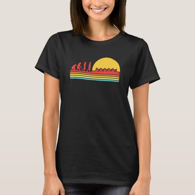 Retro Rowing Evolution Rowboat Paddling Kanufahrt  T-Shirt (Vorderseite)