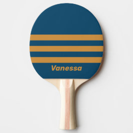 Retro Royal Gold Three Across Striping with Name Tischtennis Schläger