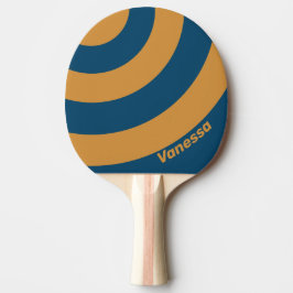 Retro Royal Gold Three Circle Stripe with Name Tischtennis Schläger