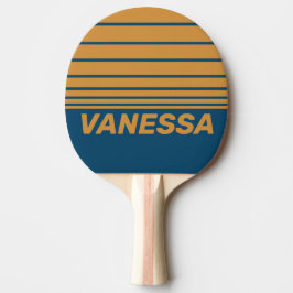 Retro Royal Gold Three Horizon Striping with Name Tischtennis Schläger