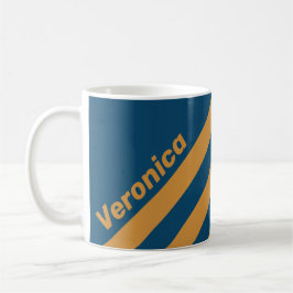Retro Royal Gold Three Stripes with Name Kaffeetasse