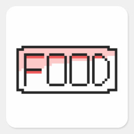 Retro-RPG-Pixel-Art – Chat-Box ‚Essen‘ Quadratischer Aufkleber
