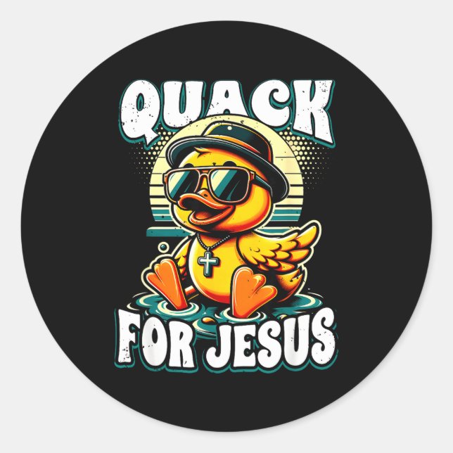 Retro Rubber Duck Christian Rubber Ducky Quacks Fo Runder Aufkleber (Vorderseite)
