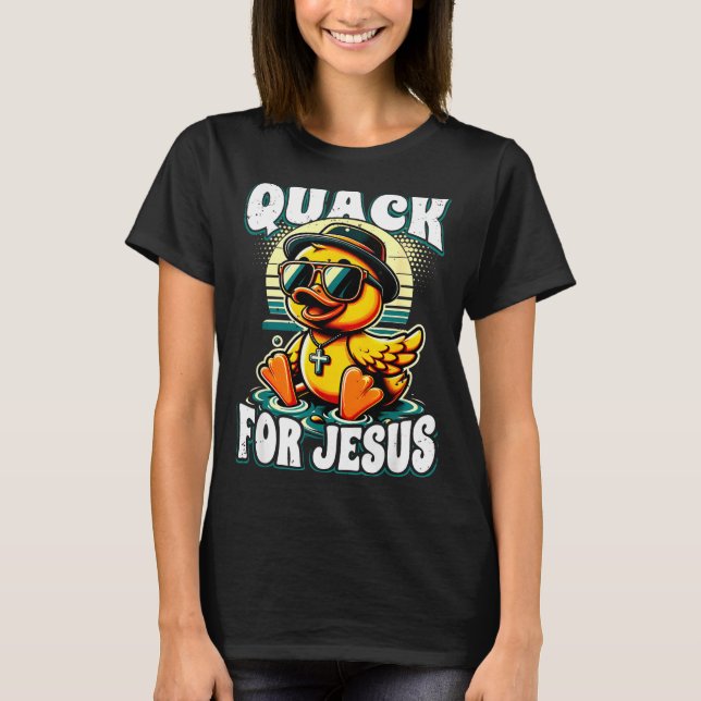 Retro Rubber Duck Christian Rubber Ducky Quacks Fo T-Shirt (Vorderseite)