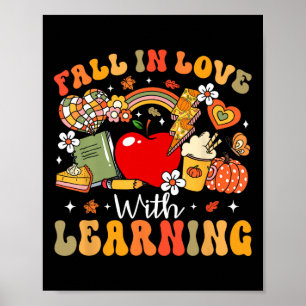 Retro Rückgang in Liebe mit Lernen Autumn Pumpkin  Poster