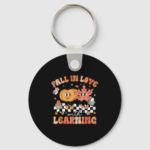 Retro Rückgang in Liebe mit Lernen Autumn Pumpkin Schlüsselanhänger