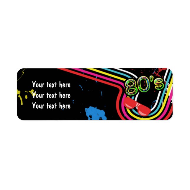 Retro-Rücksendeadressen-Aufkleber der 80er Jahre (Vorne)