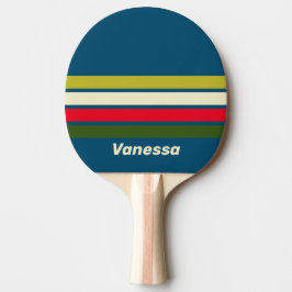 Retro Rugby Across Striping with Name Tischtennis Schläger