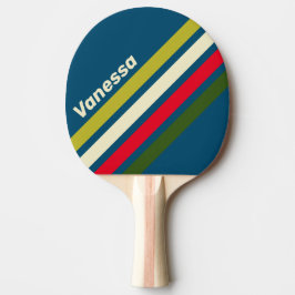 Retro Rugby Angled Striping with Name Tischtennis Schläger