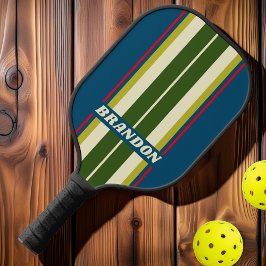 Retro Rugby Board Streifen mit Namen Pickleball Schläger