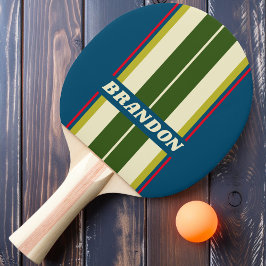 Retro Rugby Board Streifen mit Namen Tischtennis Schläger