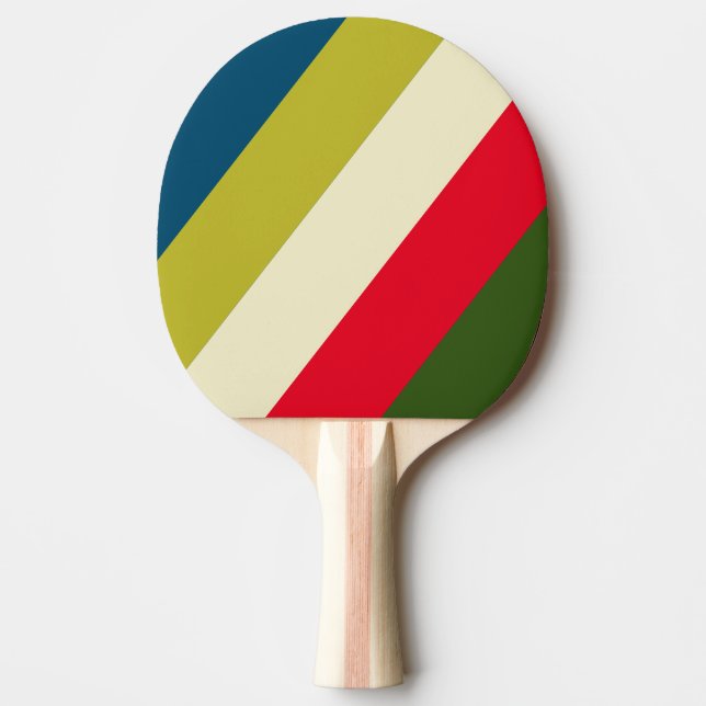 Retro Rugby Bold Streifen Tischtennis Schläger (Vorderseite)