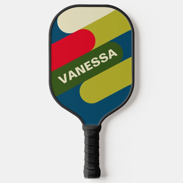 Retro Rugby Fusion with Name Pickleball Schläger (Vorderseite)