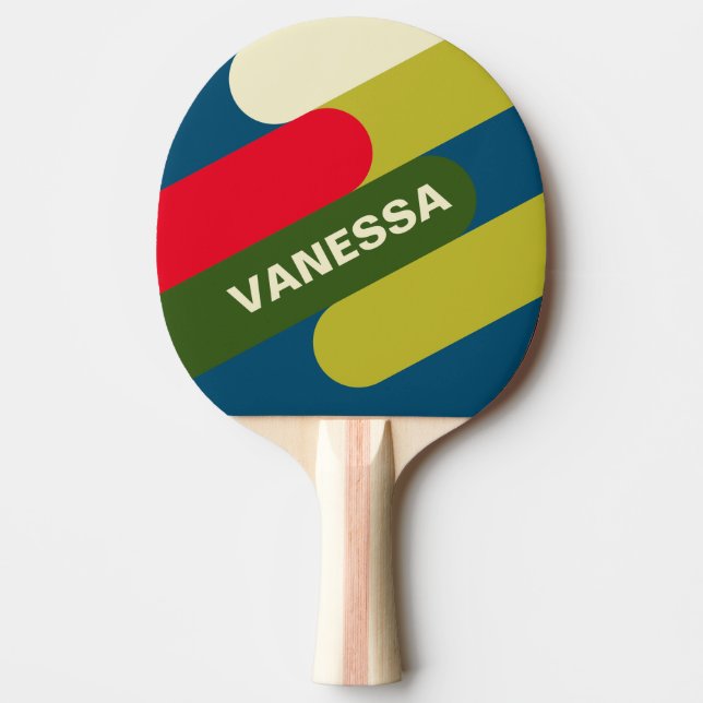 Retro Rugby Fusion with Name Tischtennis Schläger (Vorderseite)