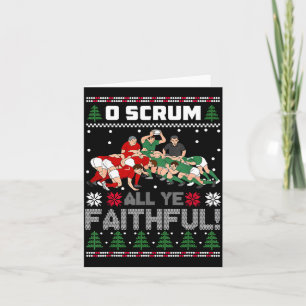 Retro Rugby O Gedränge All ihr Gläubigen Hässliche Karte