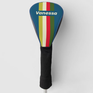Retro Rugby Pin gestreift mit Namen Golf Headcover
