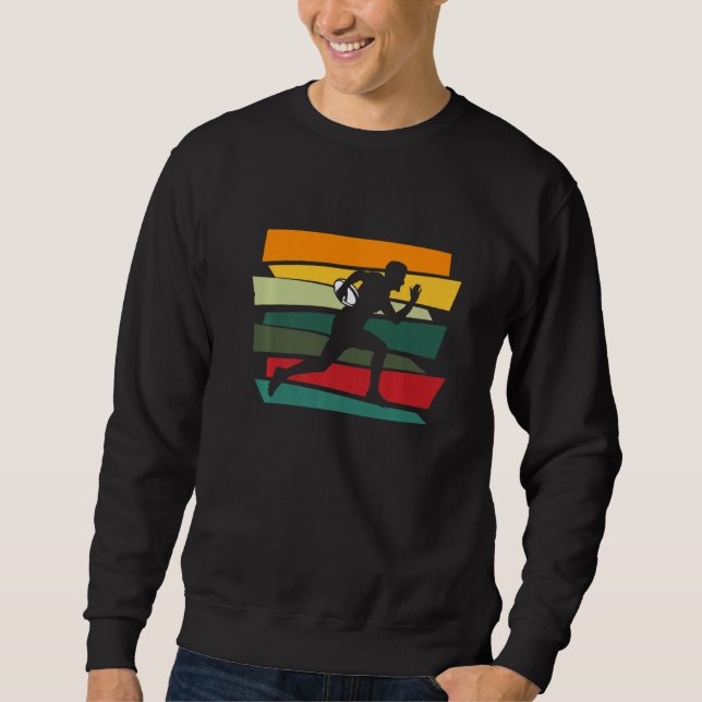 Retro Rugby Player Rugby Coach Sweatshirt (Vorderseite)