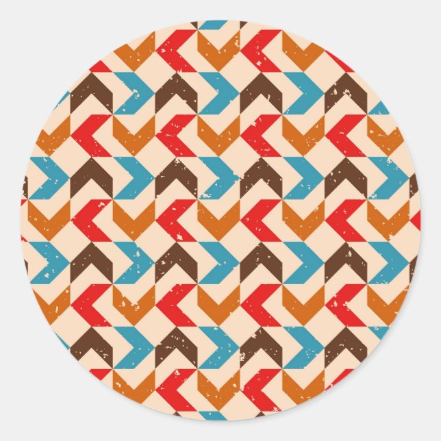 Retro Runder Aufkleber (Vorderseite)