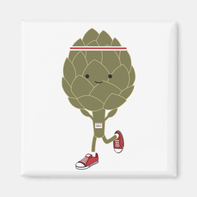 Retro Running Artichoke Magnet (Vorne)