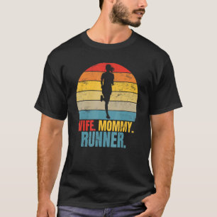 Retro Running Ehefrau Mommy Runner T-Shirt
