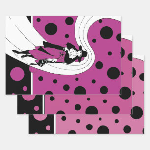 Retro Runway Model, Vintag Art Deco Mode Geschenkpapier Set