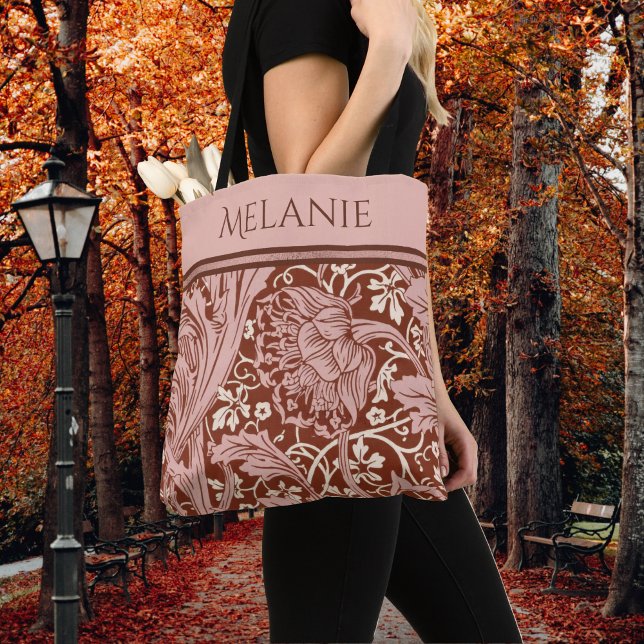 Retro Rust floral Art Nouveau May Morris Arcadia Tasche (Von Creator hochgeladen)