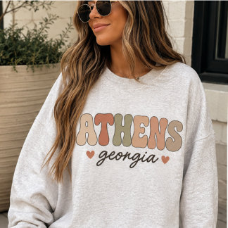 Retro Rustic Athens Georgia Stadtname Sweatshirt