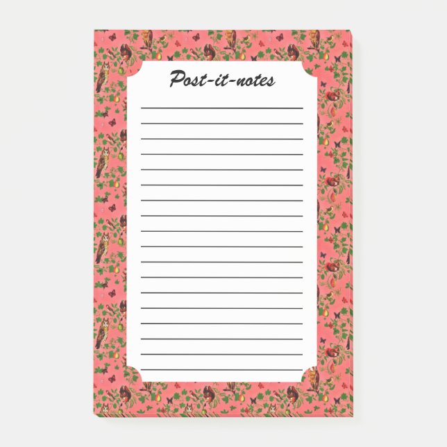 Retro Rustikale Vegetation Herbstwald Wasserfarbe Post-it Klebezettel (Vorderseite)
