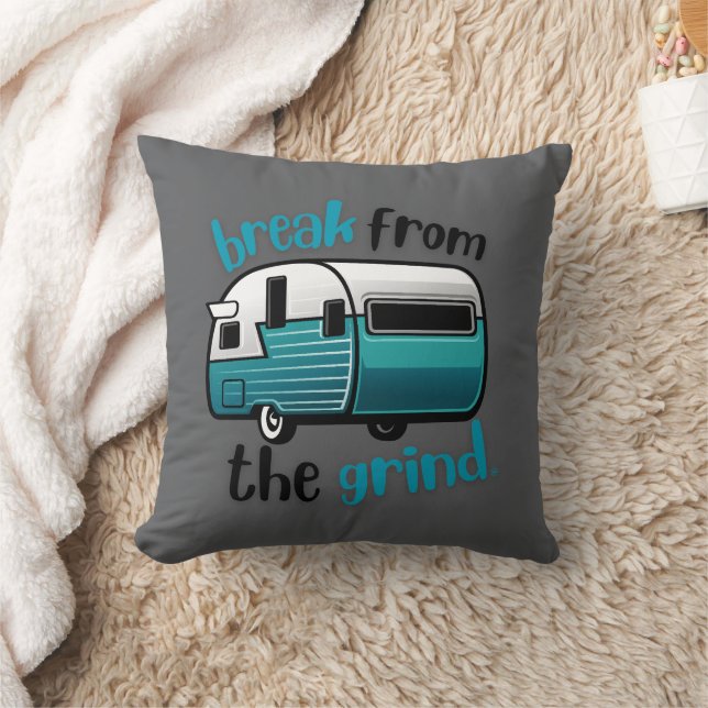 Retro RV Aquamarin BFTG Pilz Kissen (Decke)