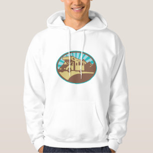 Retro-RV-Campervan-Bergabenteuer Vintage-Sonne Hoodie