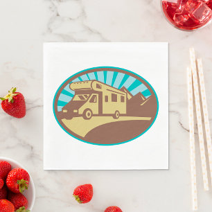 Retro-RV-Campervan-Bergabenteuer Vintage-Sonne Serviette