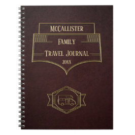 Retro RV Motorhome Reisejournal Notizblock