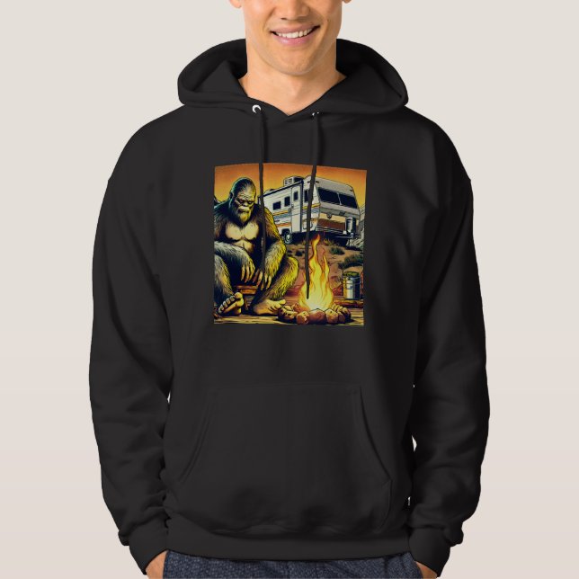 Retro RV Sasquatch Camping Hoodie (Vorderseite)